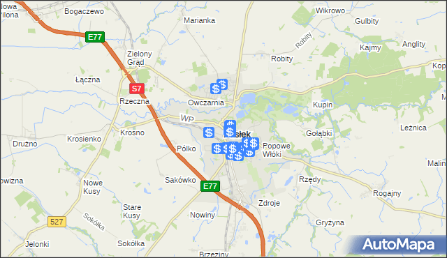 mapa Pasłęk, Pasłęk na mapie Targeo