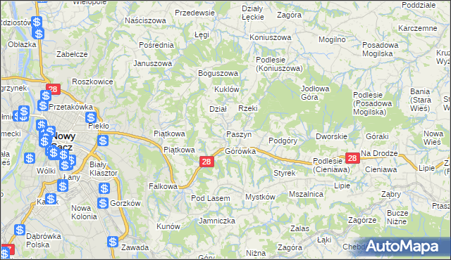 mapa Paszyn, Paszyn na mapie Targeo