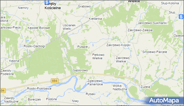 mapa Pętkowo Wielkie, Pętkowo Wielkie na mapie Targeo