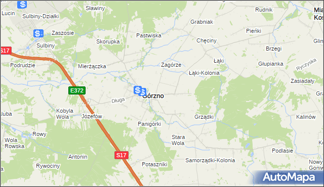 mapa Piaski gmina Górzno, Piaski gmina Górzno na mapie Targeo