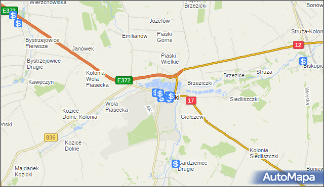 mapa Piaski powiat świdnicki, Piaski powiat świdnicki na mapie Targeo