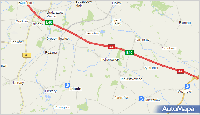 mapa Pichorowice, Pichorowice na mapie Targeo