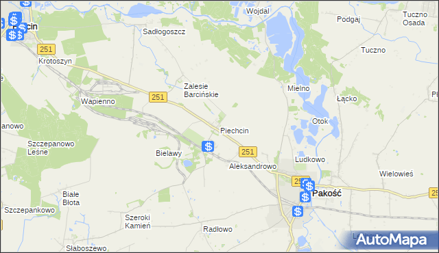 mapa Piechcin, Piechcin na mapie Targeo