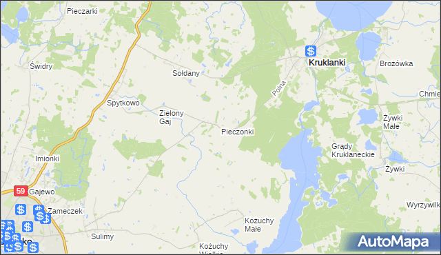 mapa Pieczonki, Pieczonki na mapie Targeo