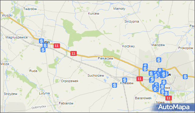 mapa Piekarzew, Piekarzew na mapie Targeo
