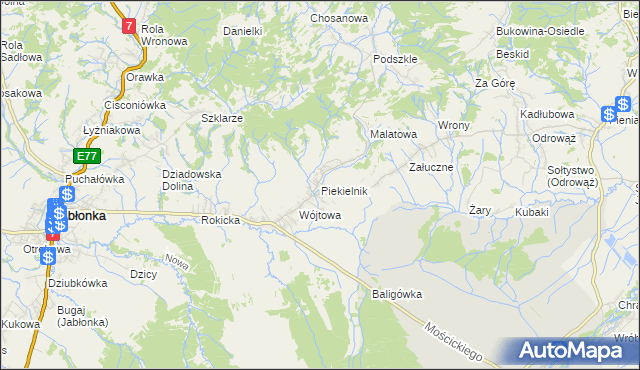 mapa Piekielnik, Piekielnik na mapie Targeo