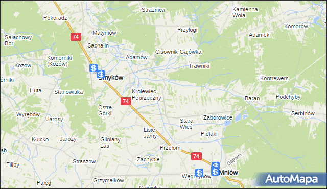 mapa Pieradła, Pieradła na mapie Targeo