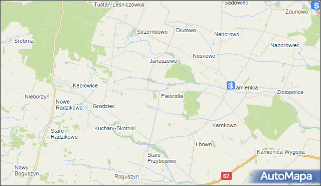 mapa Pieścidła, Pieścidła na mapie Targeo