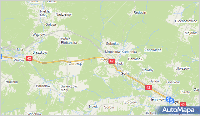mapa Pięty, Pięty na mapie Targeo