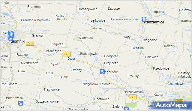 mapa Piotrkowice Wielkie, Piotrkowice Wielkie na mapie Targeo