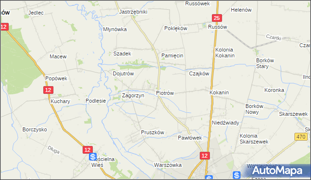 mapa Piotrów gmina Blizanów, Piotrów gmina Blizanów na mapie Targeo