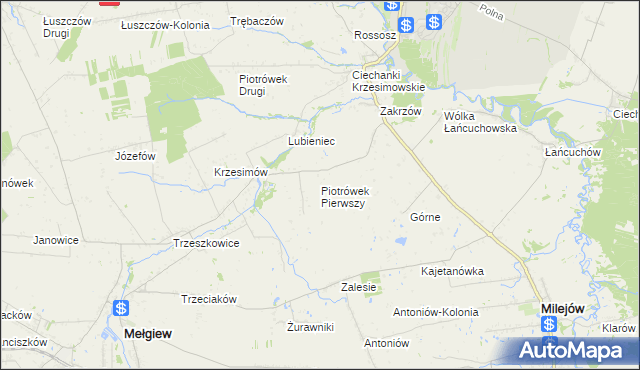 mapa Piotrówek Pierwszy, Piotrówek Pierwszy na mapie Targeo
