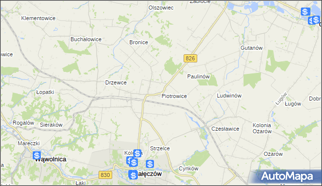 mapa Piotrowice gmina Nałęczów, Piotrowice gmina Nałęczów na mapie Targeo