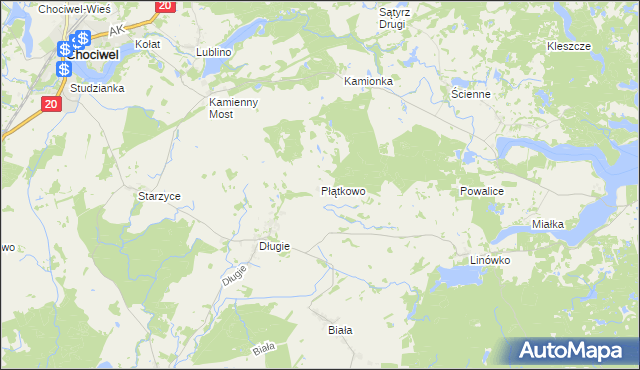 mapa Płątkowo, Płątkowo na mapie Targeo