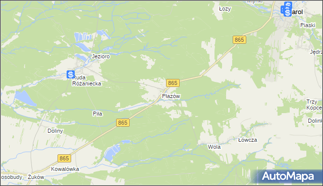 mapa Płazów, Płazów na mapie Targeo