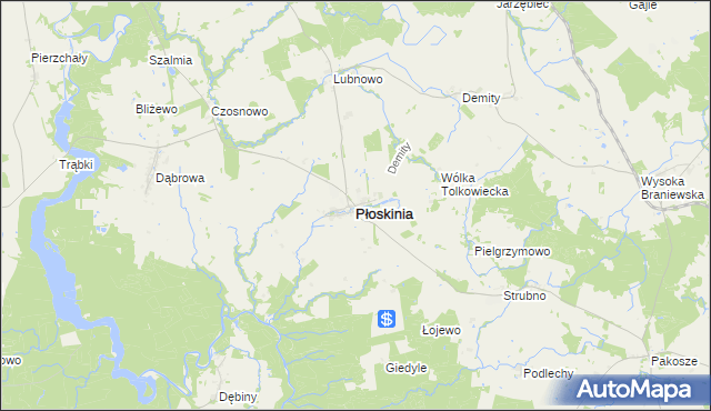 mapa Płoskinia, Płoskinia na mapie Targeo