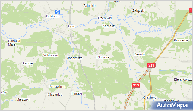 mapa Plutycze, Plutycze na mapie Targeo