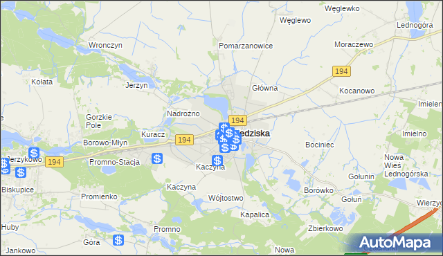 mapa Pobiedziska, Pobiedziska na mapie Targeo