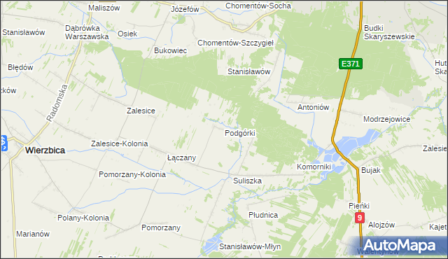 mapa Podgórki gmina Wierzbica, Podgórki gmina Wierzbica na mapie Targeo