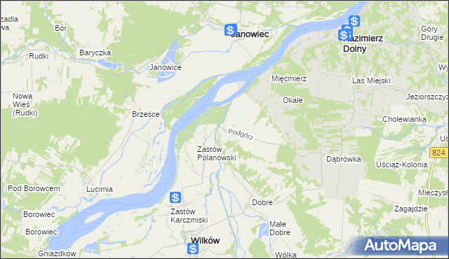 mapa Podgórz gmina Wilków, Podgórz gmina Wilków na mapie Targeo