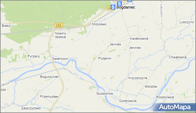 mapa Podjenin, Podjenin na mapie Targeo