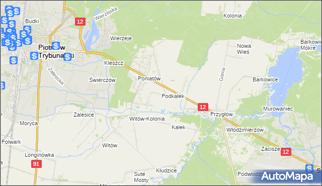 mapa Podkałek, Podkałek na mapie Targeo