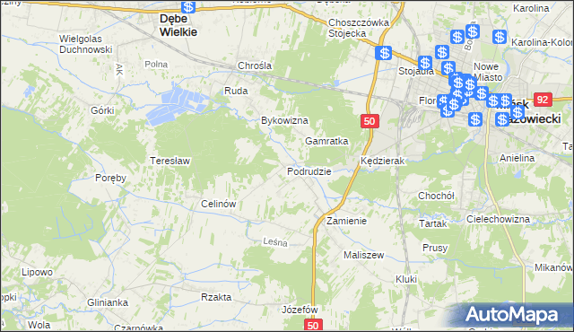 mapa Podrudzie, Podrudzie na mapie Targeo