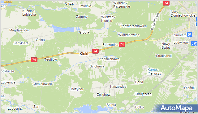 mapa Podścichawa, Podścichawa na mapie Targeo
