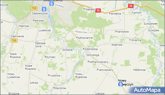 mapa Podstrobów, Podstrobów na mapie Targeo