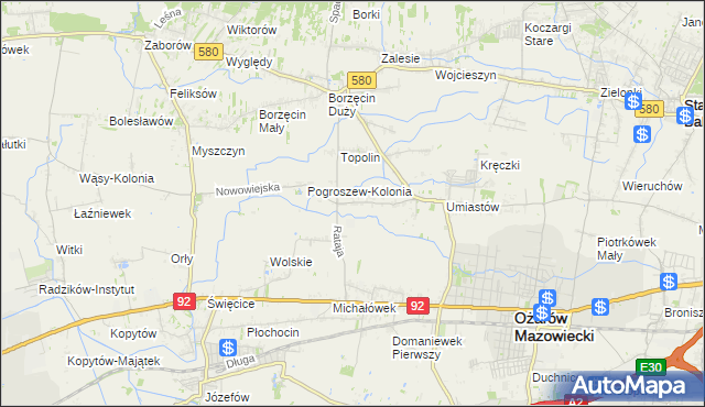 mapa Pogroszew, Pogroszew na mapie Targeo