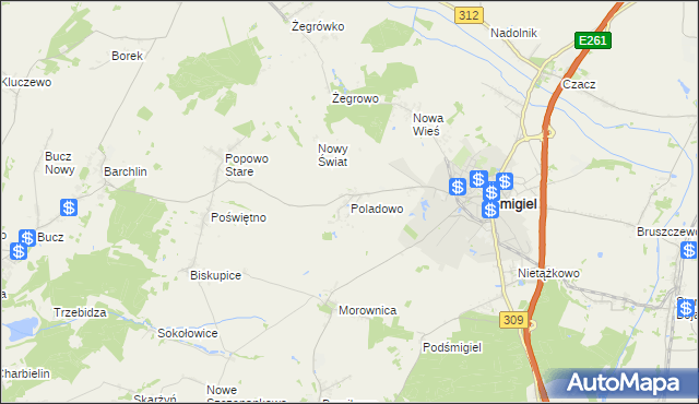 mapa Poladowo, Poladowo na mapie Targeo