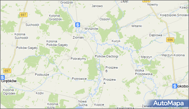 mapa Polków-Daćbogi, Polków-Daćbogi na mapie Targeo
