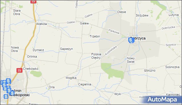 mapa Polskie Olędry, Polskie Olędry na mapie Targeo