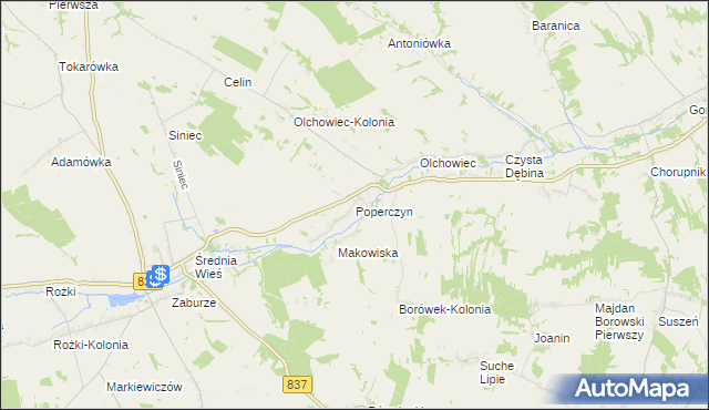 mapa Poperczyn, Poperczyn na mapie Targeo