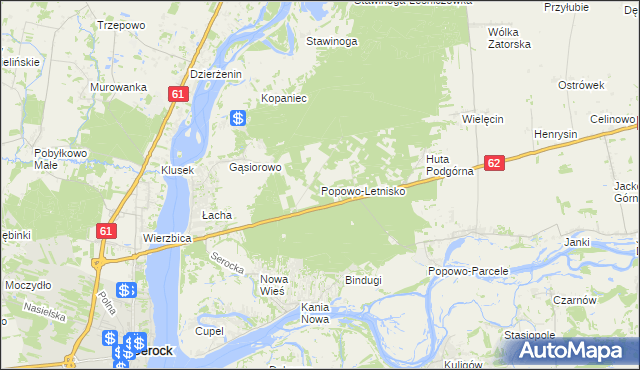 mapa Popowo-Letnisko, Popowo-Letnisko na mapie Targeo
