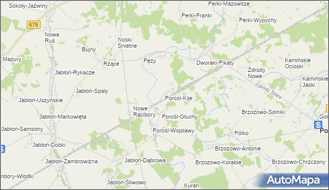 mapa Porośl-Kije, Porośl-Kije na mapie Targeo