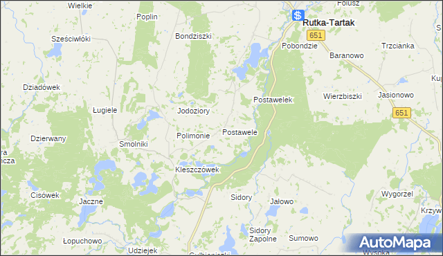 mapa Postawele, Postawele na mapie Targeo