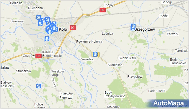 mapa Powiercie, Powiercie na mapie Targeo