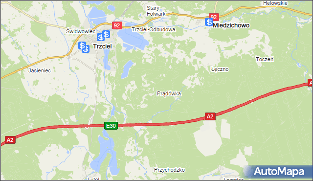 mapa Prądówka, Prądówka na mapie Targeo