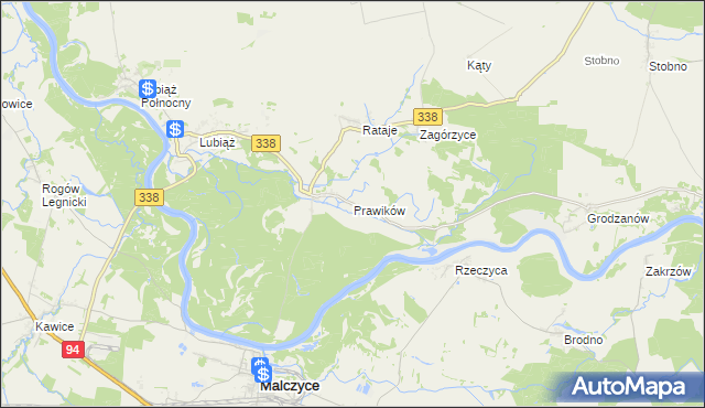 mapa Prawików, Prawików na mapie Targeo