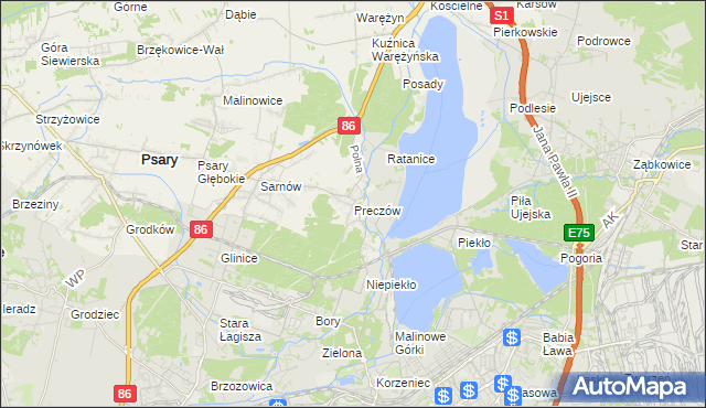 mapa Preczów, Preczów na mapie Targeo