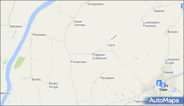 mapa Pręgowo Żuławskie, Pręgowo Żuławskie na mapie Targeo