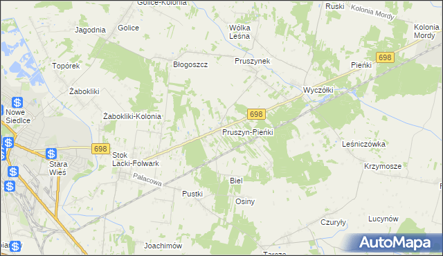 mapa Pruszyn-Pieńki, Pruszyn-Pieńki na mapie Targeo