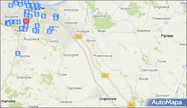 mapa Przedmoście gmina Głogów, Przedmoście gmina Głogów na mapie Targeo