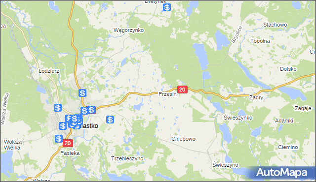 mapa Przęsin, Przęsin na mapie Targeo