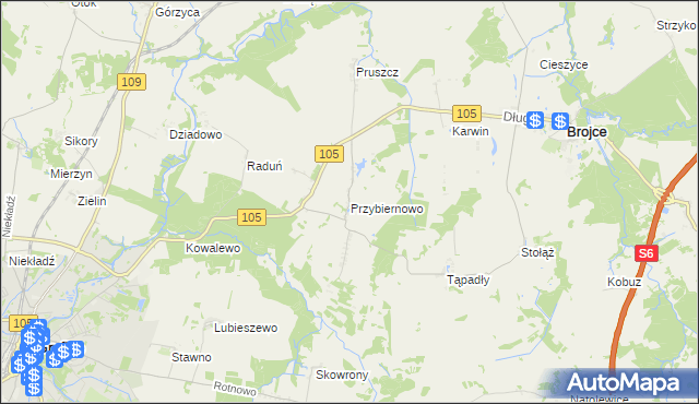 mapa Przybiernowo, Przybiernowo na mapie Targeo