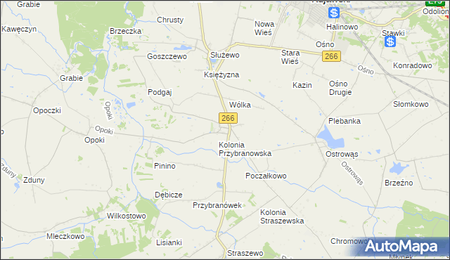 mapa Przybranowo, Przybranowo na mapie Targeo