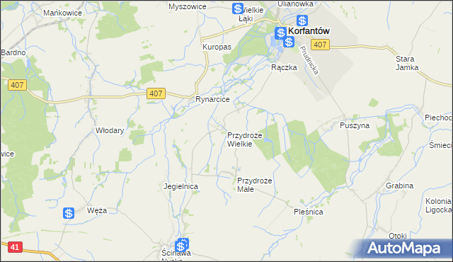 mapa Przydroże Wielkie, Przydroże Wielkie na mapie Targeo