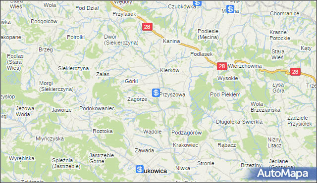 mapa Przyszowa, Przyszowa na mapie Targeo