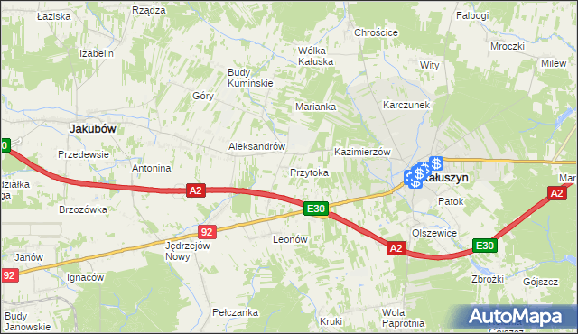 mapa Przytoka gmina Kałuszyn, Przytoka gmina Kałuszyn na mapie Targeo